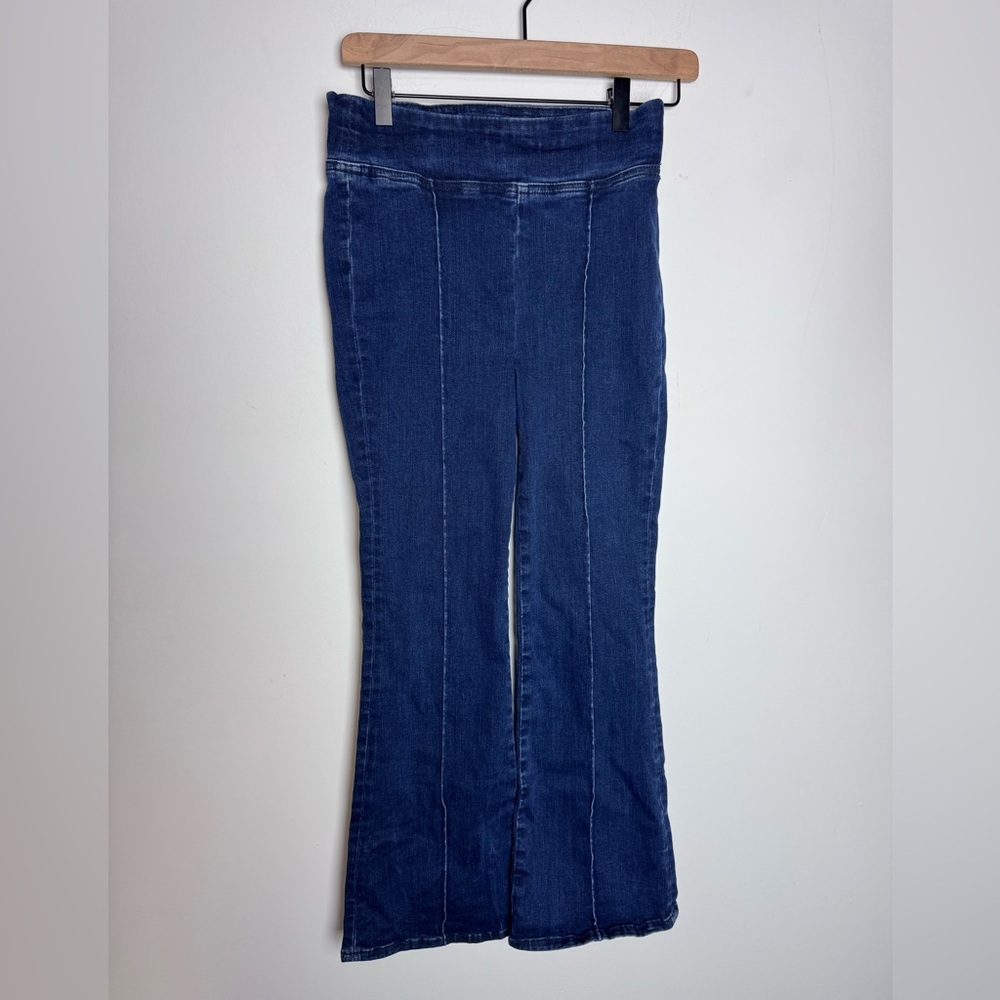 Frame The Jet Set Crop Mini Bootcut Flare Pull On Blue Jeans in Keller 1 - Picture 4 of 10
